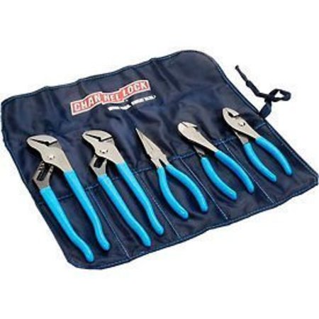 Channellock Channellock®  Tool Roll 3 5 Piece Plier Set (Long Nose, Slip Joint, Diagonal, Tongue & Groove) Tool Roll 3